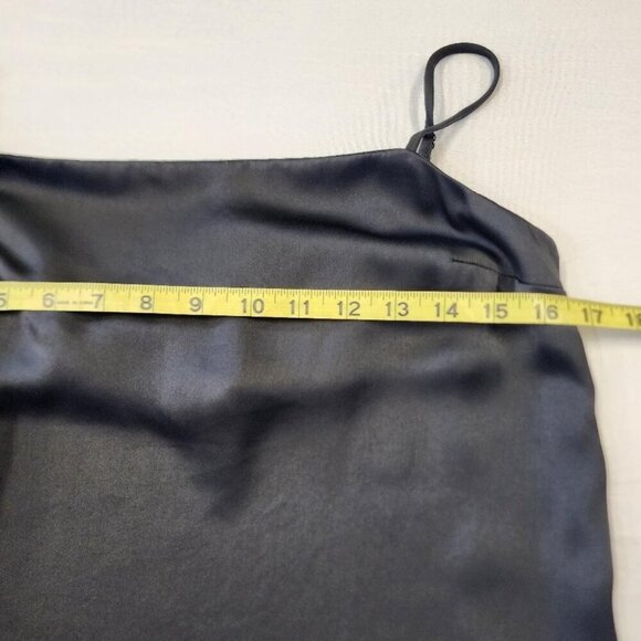 H&M Women's Elegant Black Slip Dress Straight Side Slit, sz SM - Picture 3 of 11